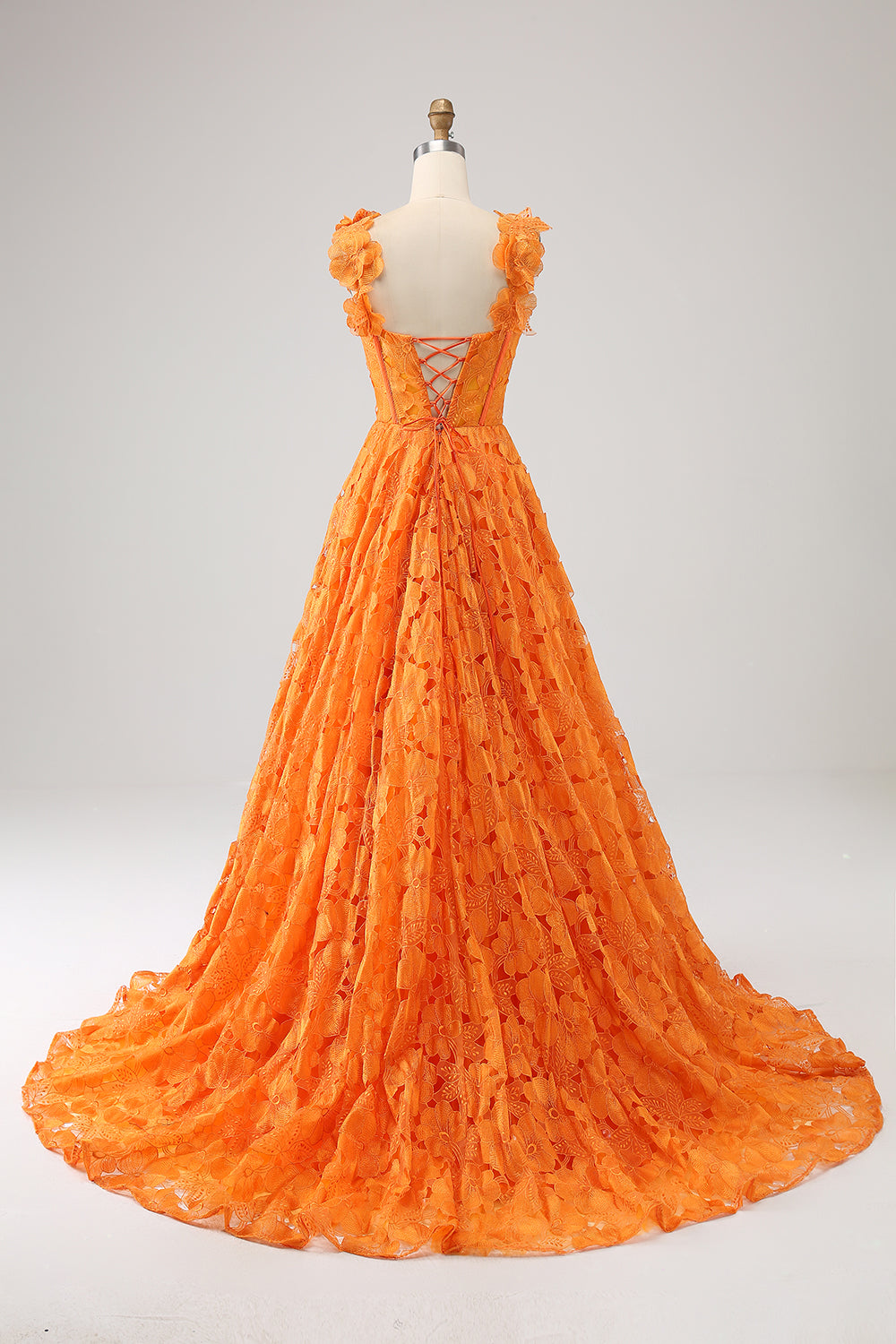 Wedtrend Women Orange Prom Dress A-Line Spaghetti Straps Corset Applique Evening Dresses With Slit WEDTREND Wedtrend Women Orange Prom Dress A-Line Spaghetti Straps Corset Applique Evening Dresses With Slit WEDTREND
