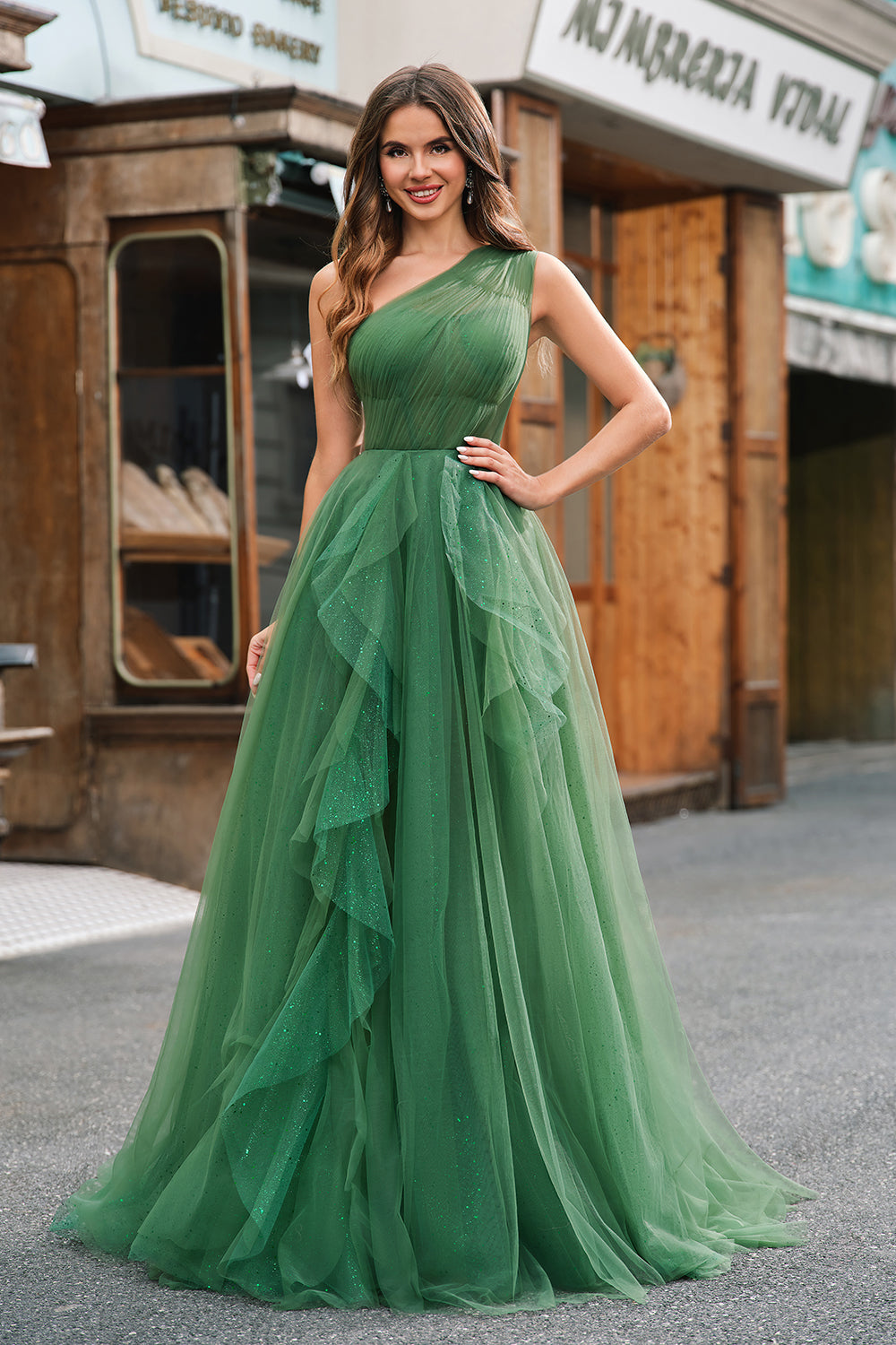 glitter green prom dress Mermaid Dark Green Prom Dress Sparkly Long Prom Dresses Modest Evening SELINADRESS