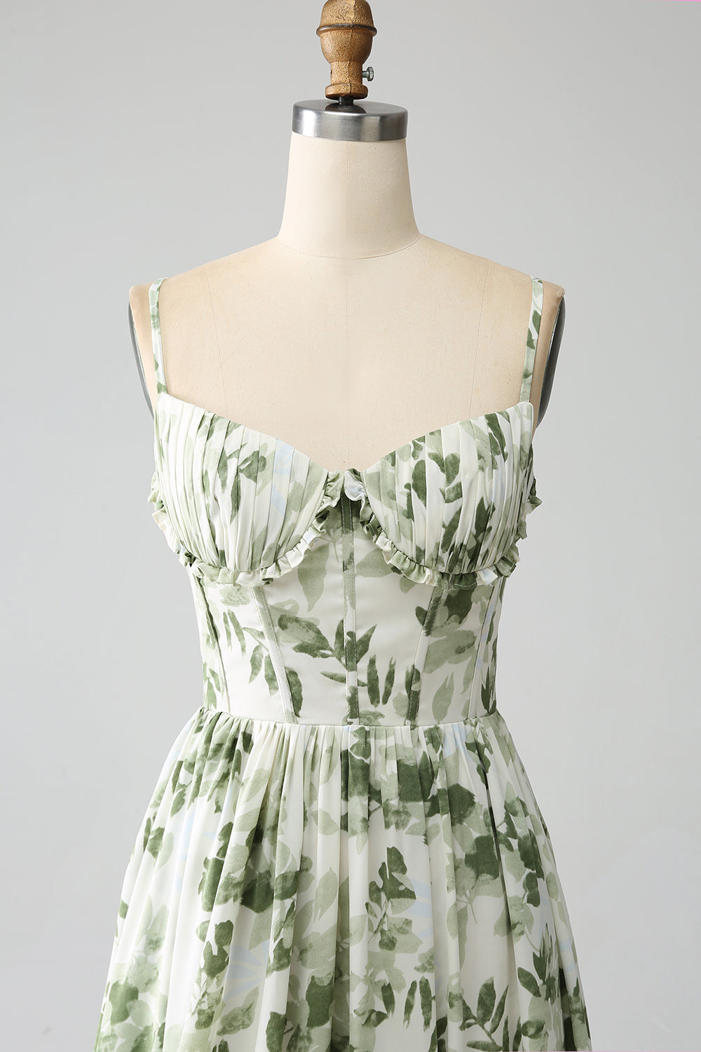 Wedtrend Women Green Bridesmaid Dress A-Line Spaghetti Straps Printed Long Wedding Party Dress With Slit WEDTREND Wedtrend Women Green Bridesmaid Dress A-Line Spaghetti Straps Printed Long Wedding Party Dress With Slit WEDTREND