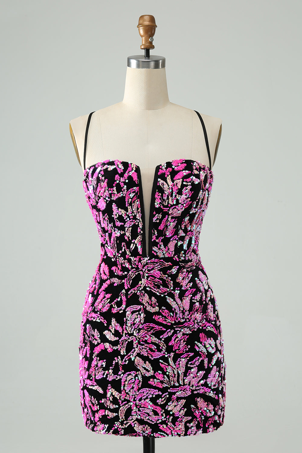 Wedtrend Women Pretty Fuchsia Black Bodycon Short Homecoming Dress Sparkly Sequin Cocktail Dress WEDTREND Wedtrend Women Pretty Fuchsia Black Bodycon Short Homecoming Dress Sparkly Sequin Cocktail Dress WEDTREND