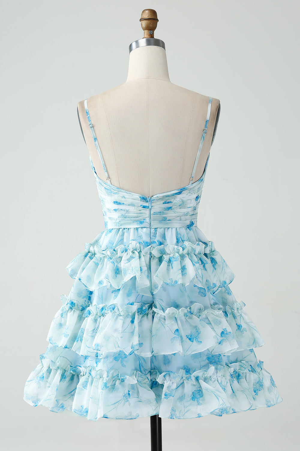 Wedtrend Women Blue Flower Short Homecoming Dress A-Line Tiered Pleated Graduation Dress WEDTREND Wedtrend Women Blue Flower Short Homecoming Dress A-Line Tiered Pleated Graduation Dress WEDTREND
