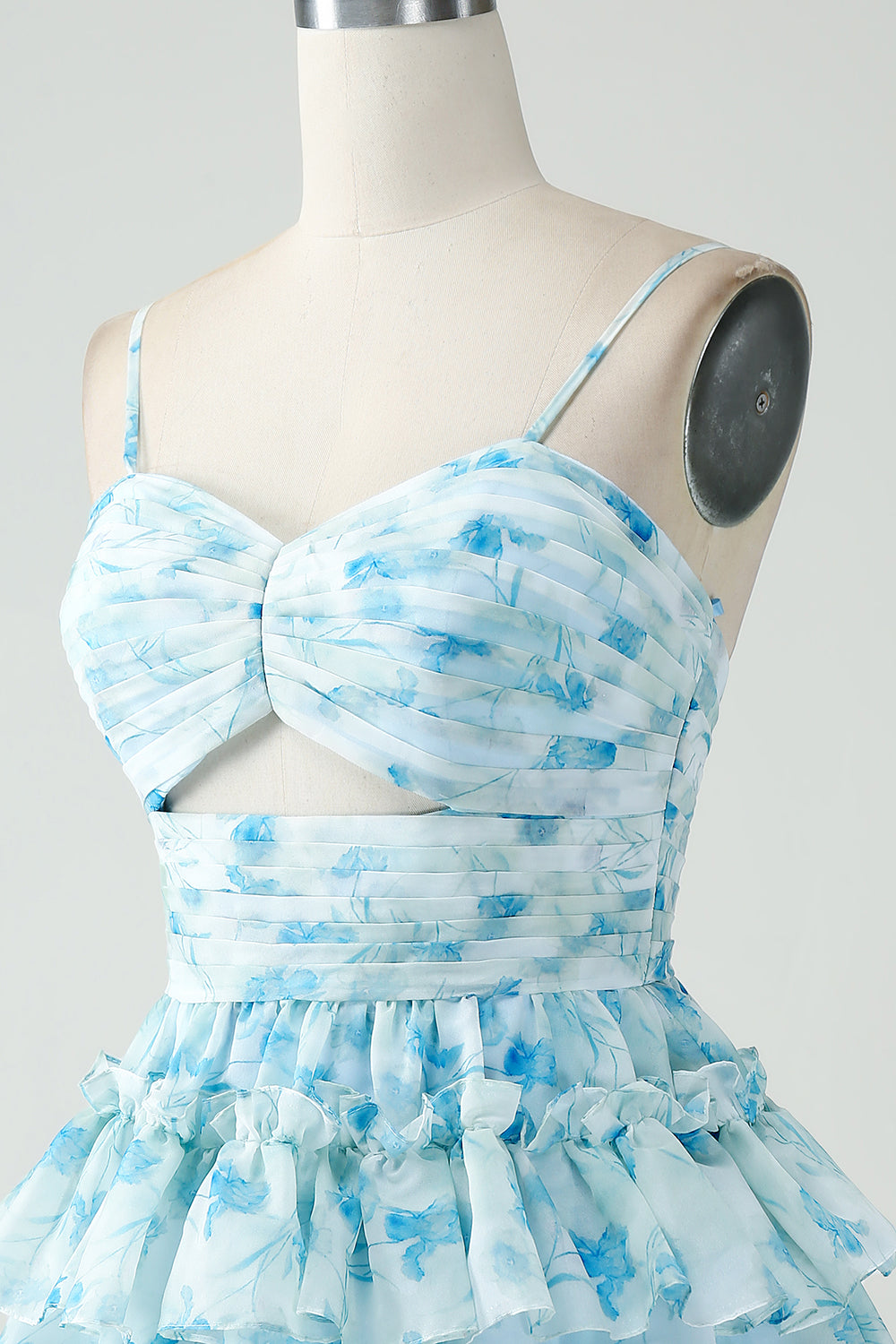 Wedtrend Women Blue Flower Short Homecoming Dress A-Line Tiered Pleated Graduation Dress WEDTREND Wedtrend Women Blue Flower Short Homecoming Dress A-Line Tiered Pleated Graduation Dress WEDTREND