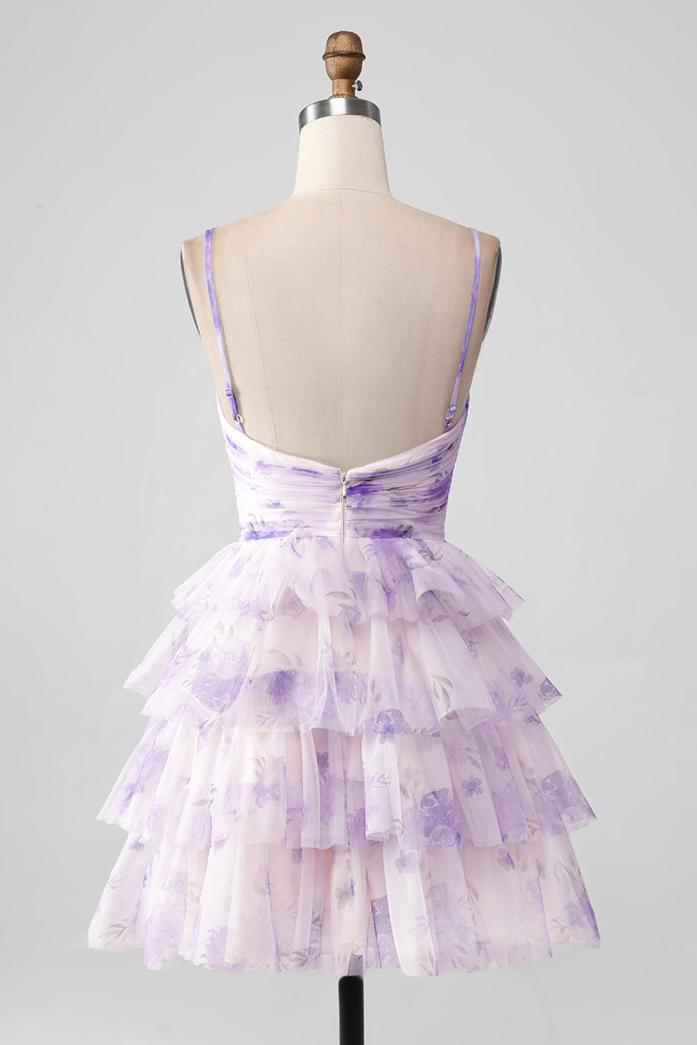 Wedtrend Women Lavender Flower Short Homecoming Dress A-Line Tiered Pleated Cocktail Dress, Lavender Flower / US8 Wedtrend Women Lavender Flower Short Homecoming Dress A-Line Tiered Pleated Cocktail Dress, Lavender Flower / US8