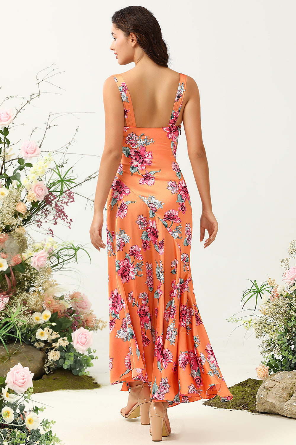Orange flower dress shop