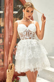 Ball-Gown/Princess Off The Shoulder Corset Short Wedding Dress