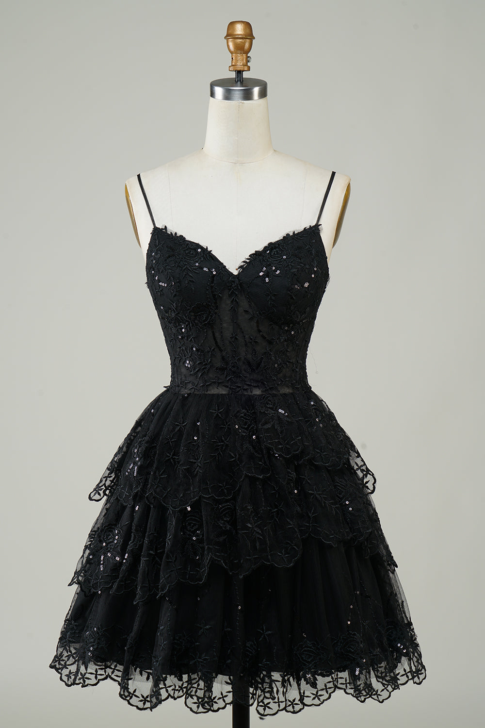 Wedtrend Women Sparkly Tiered Corset Black Homecoming Dress A Line Spaghetti Straps Short Prom Dress WEDTREND Wedtrend Women Sparkly Tiered Corset Black Homecoming Dress A Line Spaghetti Straps Short Prom Dress WEDTREND