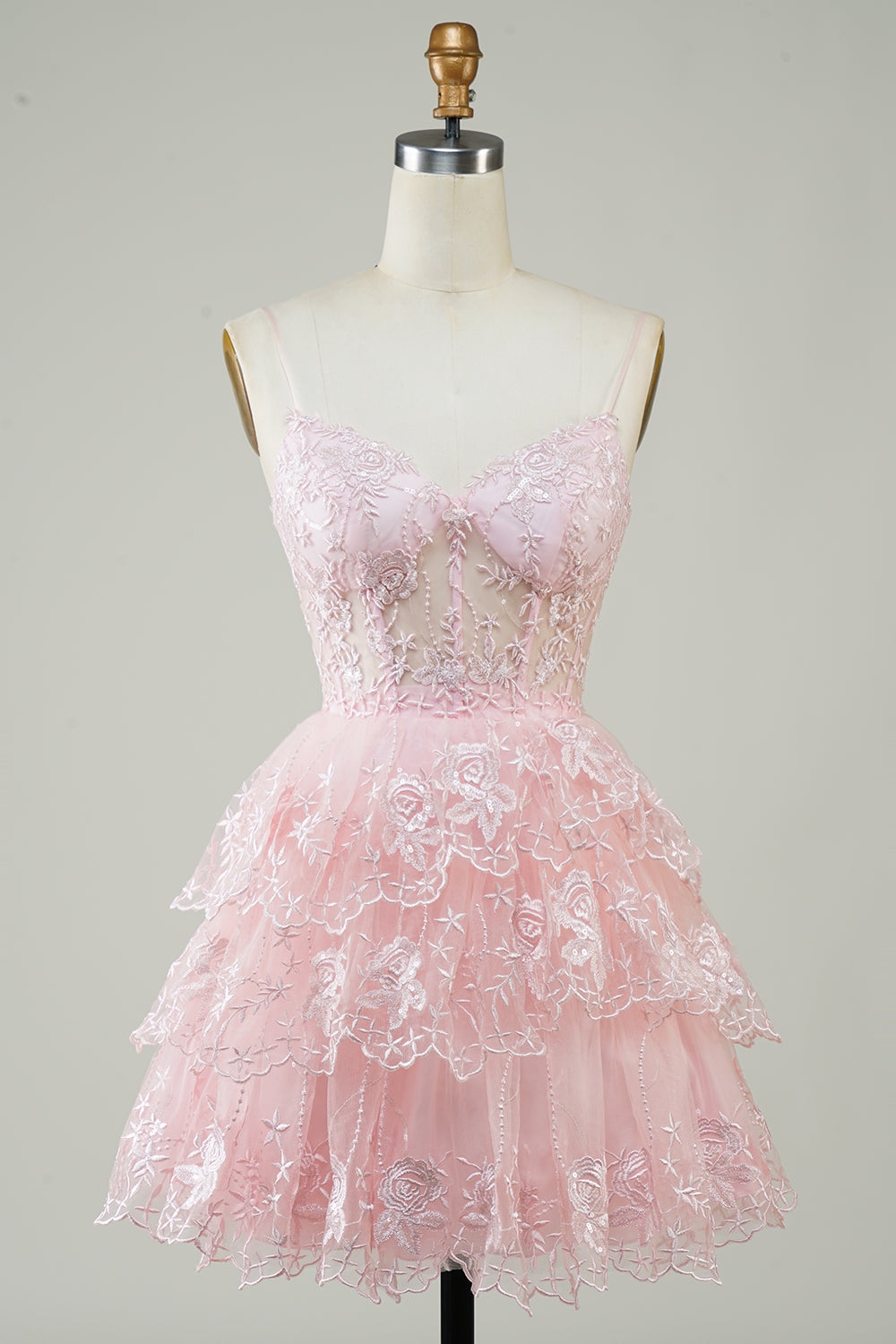 Wedtrend Women Sparkly Tiered Corset Cute Pink Homecoming Dress A Line Spaghetti Straps Short Prom Dress WEDTREND Wedtrend Women Sparkly Tiered Corset Cute Pink Homecoming Dress A Line Spaghetti Straps Short Prom Dress WEDTREND