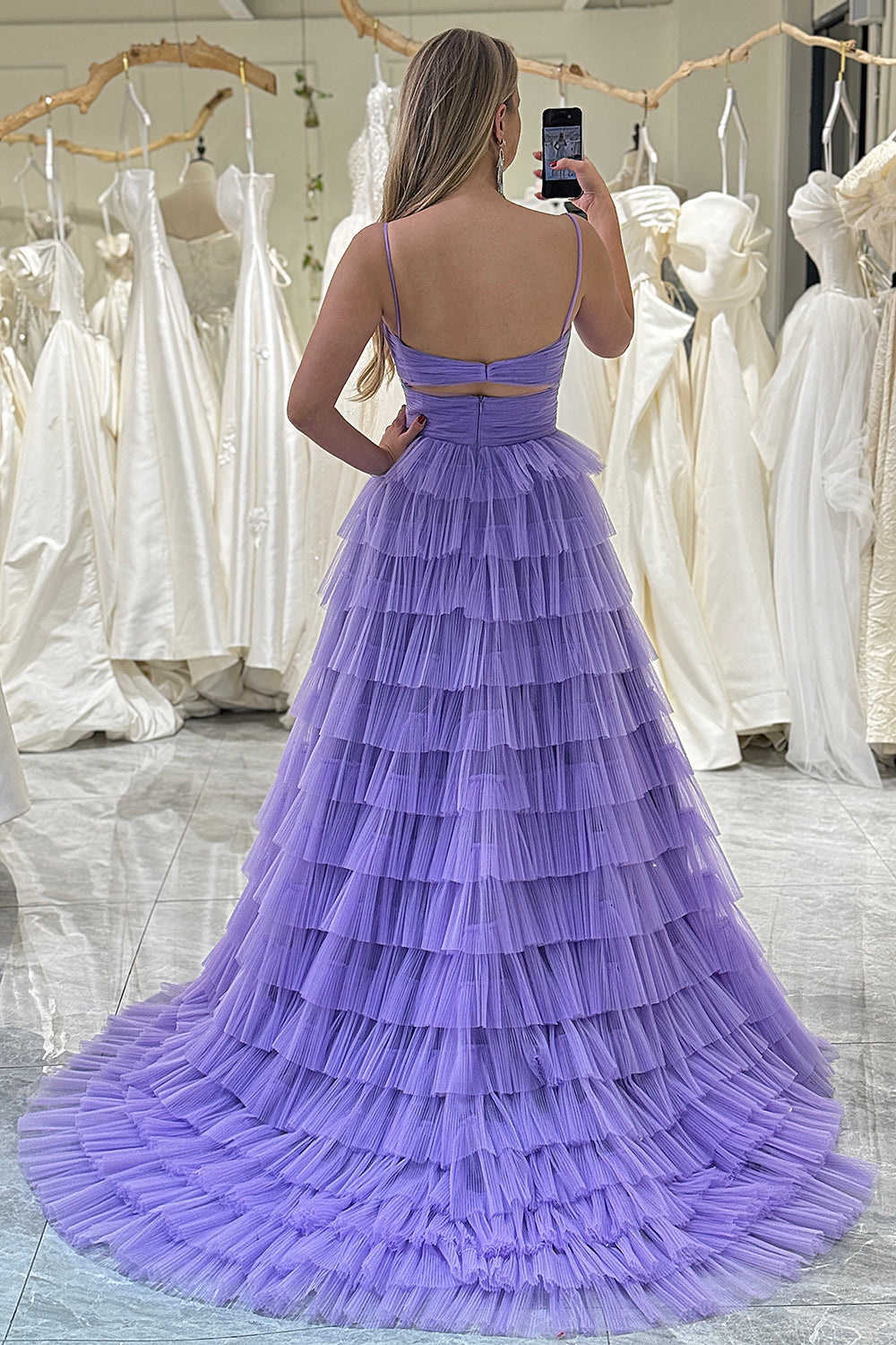 Short Sleeves Purple Lace Prom Dresses, Purple Long Lace Formal Evenin –  jbydress