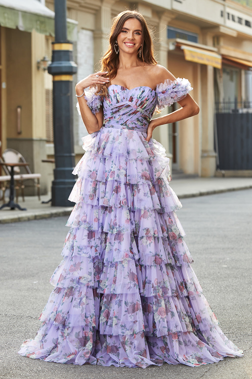 Dress Lavender Couture Gown Wedtrend Women Lavender Prom Dress With Rosette Details Ball Gown Off The Dress Lavender Couture Gown Wedtrend Women Lavender Prom Dress With Rosette Details Ball Gown Off The