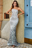 Dark Green Mermaid One Shoulder Glitter Sequins Prom Dress