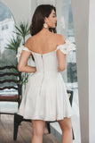 White Off The Shoulder Corset Little White Dress With Flowers