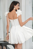 White Off The Shoulder Corset Little White Dress With Flowers