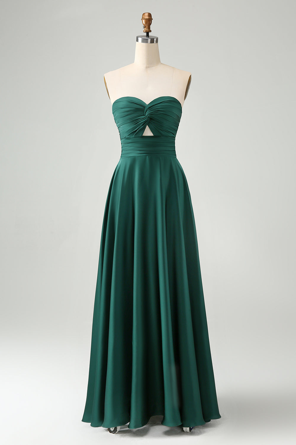 Wedtrend Women Dark Green Bridesmaid Dress A Line Sweetheart Satin Cut Out Pleated Long Wedding Guest Dress, Dark Green / US8 Wedtrend Women Dark Green Bridesmaid Dress A Line Sweetheart Satin Cut Out Pleated Long Wedding Guest Dress, Dark Green / US8