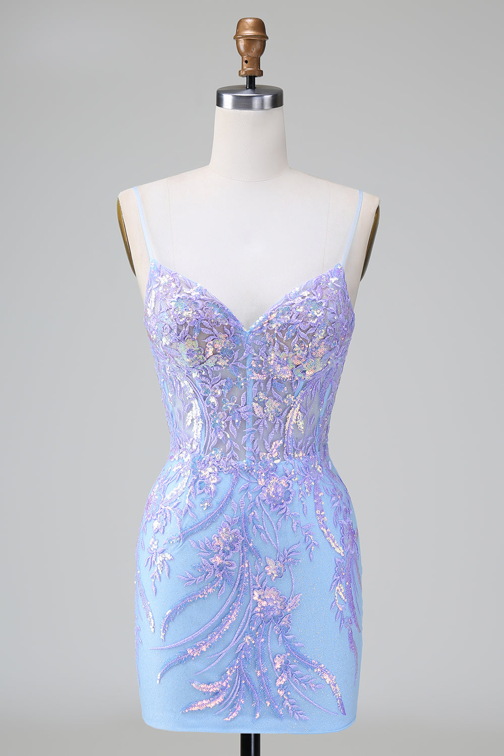 Wedtrend Women Sparkly Lilac Blue Bodycon Short Homecoming Dress with Sequins Spaghetti Straps Corset Cocktail Dress with Appliques WEDTREND Wedtrend Women Sparkly Lilac Blue Bodycon Short Homecoming Dress with Sequins Spaghetti Straps Corset Cocktail Dress with Appliques WEDTREND