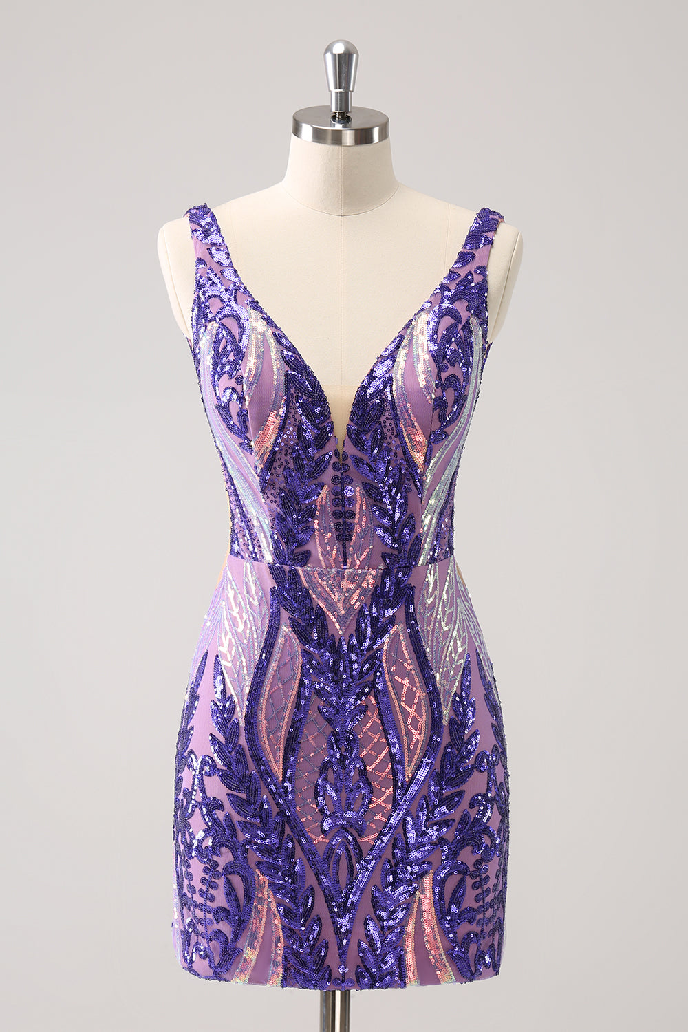 Wedtrend Women Sparkly Dark Purple Short Homecoming Dress with Sequins Bodycon V Neck Backless Cocktail Dress WEDTREND Wedtrend Women Sparkly Dark Purple Short Homecoming Dress with Sequins Bodycon V Neck Backless Cocktail Dress WEDTREND