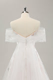 Princess Off The Shoulder Corset Long Wedding Dress with Appliques Lace