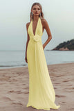 White A Line V-Neck Engagement Dress With 3D Flowers