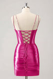 Gorgeous Golden Bodycon Corset Short Metallic Homecoming Dress with Sequins