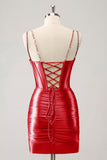 Gorgeous Golden Bodycon Corset Short Metallic Homecoming Dress with Sequins