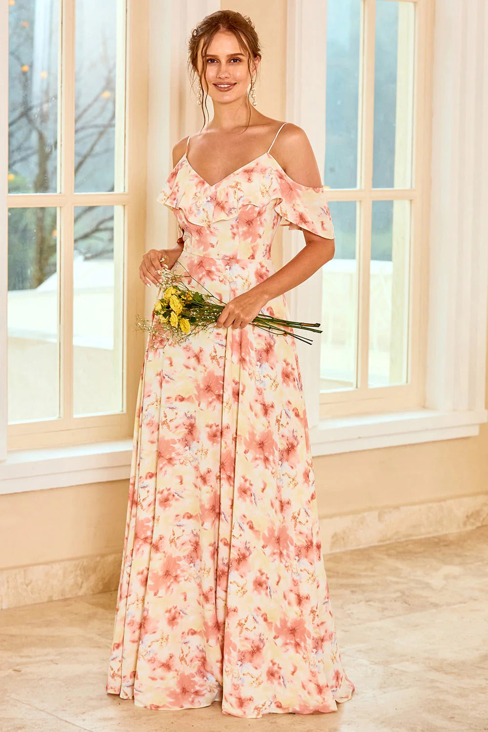 Wedtrend Women Long Bridesmaid Dress Blue Floral Print A Line Off the Shoulder Wedding Guest Dress WEDTREND Wedtrend Women Long Bridesmaid Dress Blue Floral Print A Line Off the Shoulder Wedding Guest Dress WEDTREND