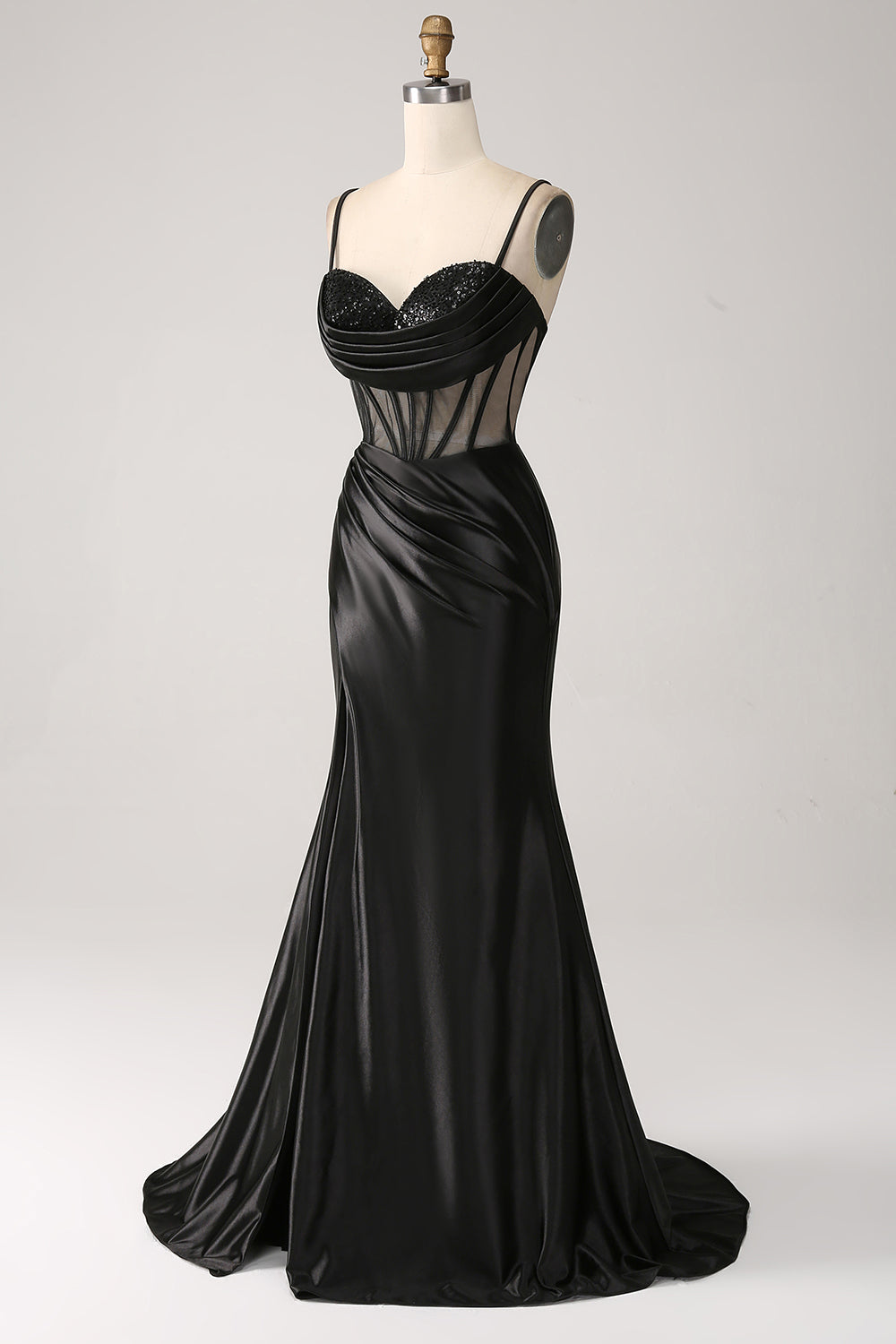 Wedtrend Women Black Prom Dress Mermaid Sweetheart Satin Long Evening Party Dress With Beading WEDTREND Wedtrend Women Black Prom Dress Mermaid Sweetheart Satin Long Evening Party Dress With Beading WEDTREND