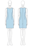 Blue Bodycon Round Neck 2 Pieces Appliqued Mother of The Bride Dress