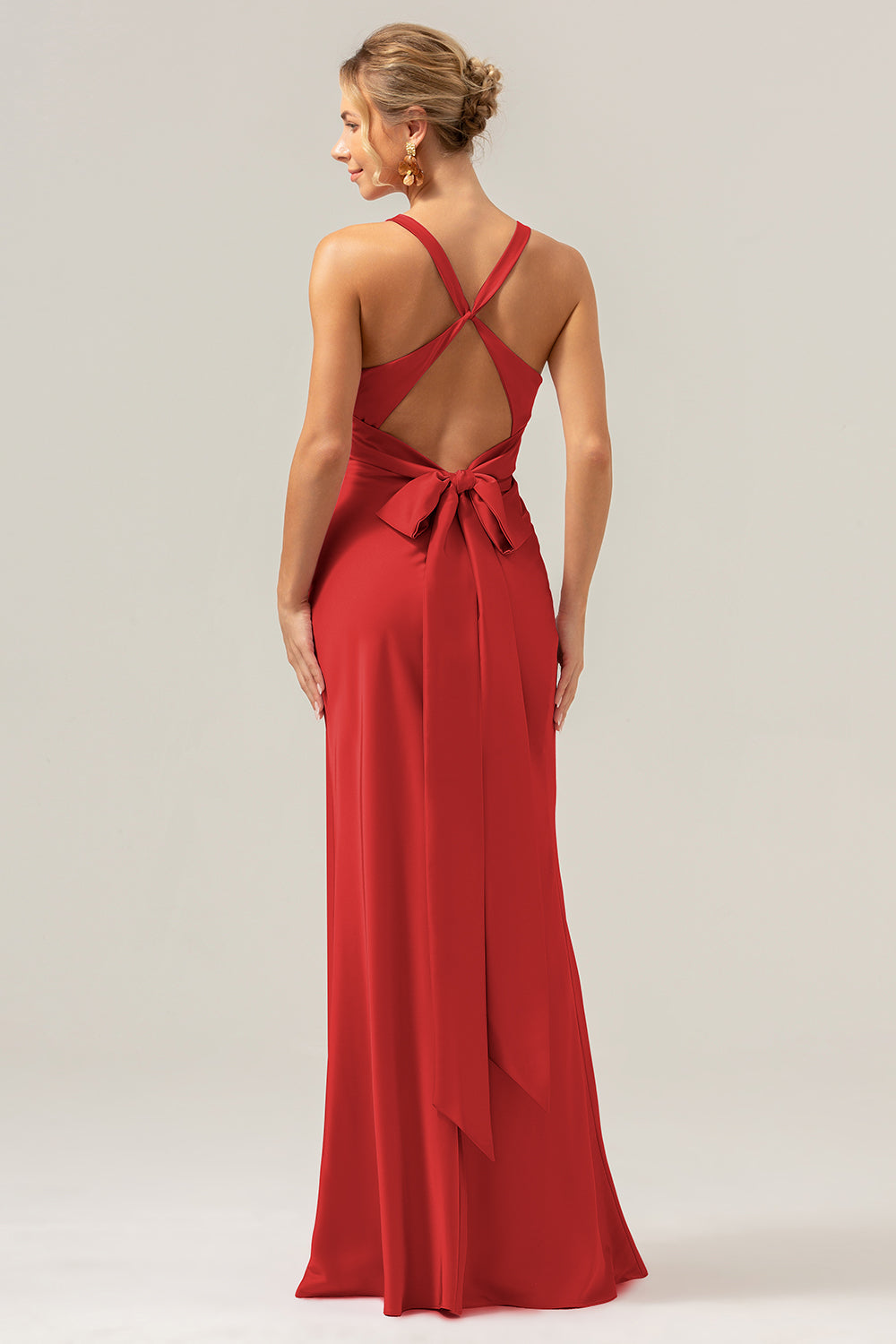 champagne red bridesmaid dresses Bill Levkoff Red Bridesmaid Event Dress Style 652 Champagne Bow NWT Size 12