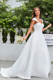 Ball-Gown/Princess Sweetheart Court Train Satin Wedding Dress