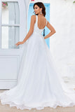 Ball-Gown/Princess Scoop Neck Simple Organza  Long Wedding Dress