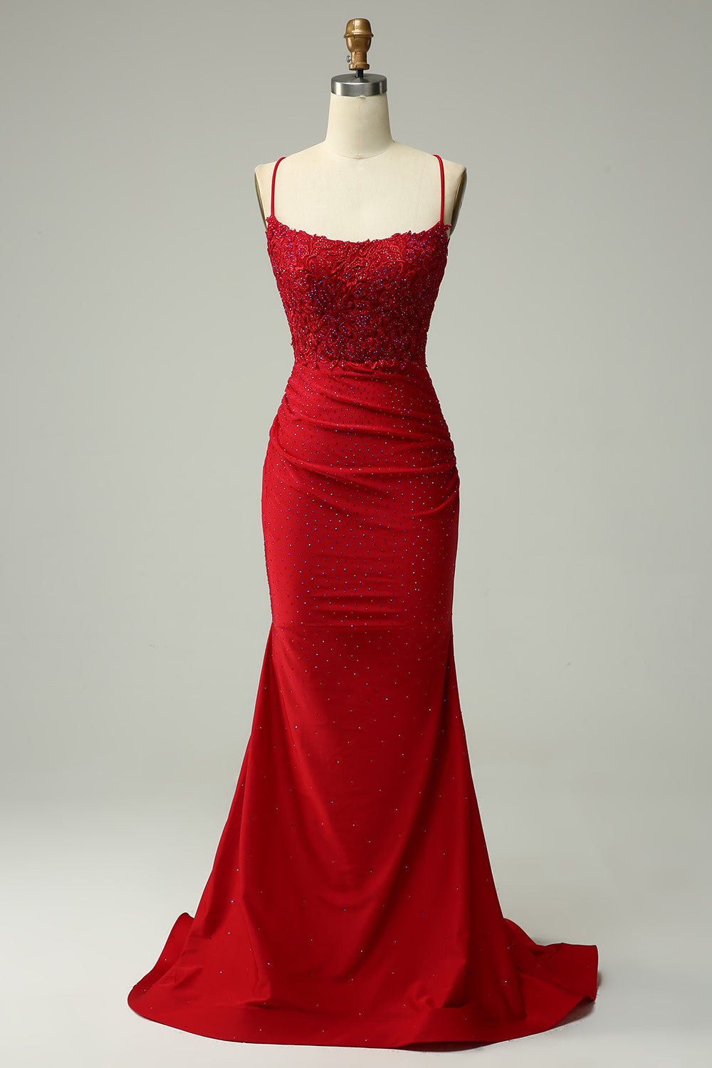 Wedtrend Women Dark Red Beaded Prom Dress Mermaid Beaded Halter Evening Dress with Appliques WEDTREND Wedtrend Women Dark Red Beaded Prom Dress Mermaid Beaded Halter Evening Dress with Appliques WEDTREND