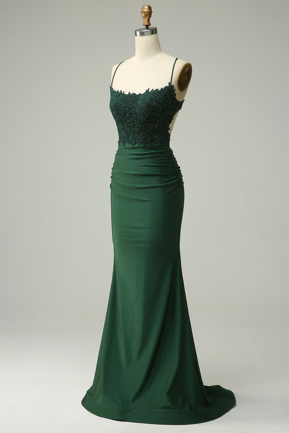 Wedtrend Women Dark Green Prom Dress with Appliques Beading Mermaid Halter Long Formal Dress WEDTREND Wedtrend Women Dark Green Prom Dress with Appliques Beading Mermaid Halter Long Formal Dress WEDTREND