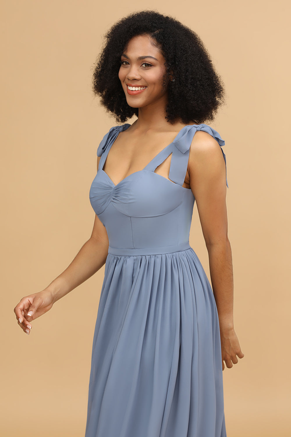 Wedtrend Women Grey Blue Spaghetti Straps A-Line Long Chiffon Bridesmaid Dress with Slit WEDTREND Wedtrend Women Grey Blue Spaghetti Straps A-Line Long Chiffon Bridesmaid Dress with Slit WEDTREND