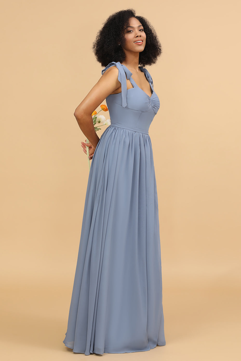 Wedtrend Women Grey Blue Spaghetti Straps A-Line Long Chiffon Bridesmaid Dress with Slit WEDTREND Wedtrend Women Grey Blue Spaghetti Straps A-Line Long Chiffon Bridesmaid Dress with Slit WEDTREND