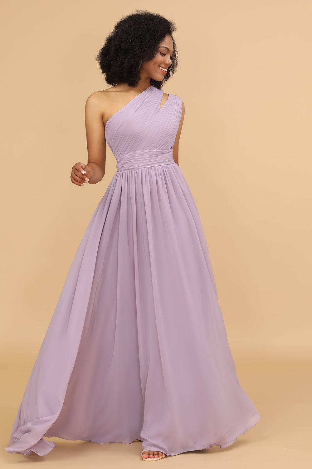 Wedtrend Women Bridesmaids Lilac A Line One Shoulder Long Chiffon Bridesmaids Dress with Ruffles WEDTREND Wedtrend Women Bridesmaids Lilac A Line One Shoulder Long Chiffon Bridesmaids Dress with Ruffles WEDTREND