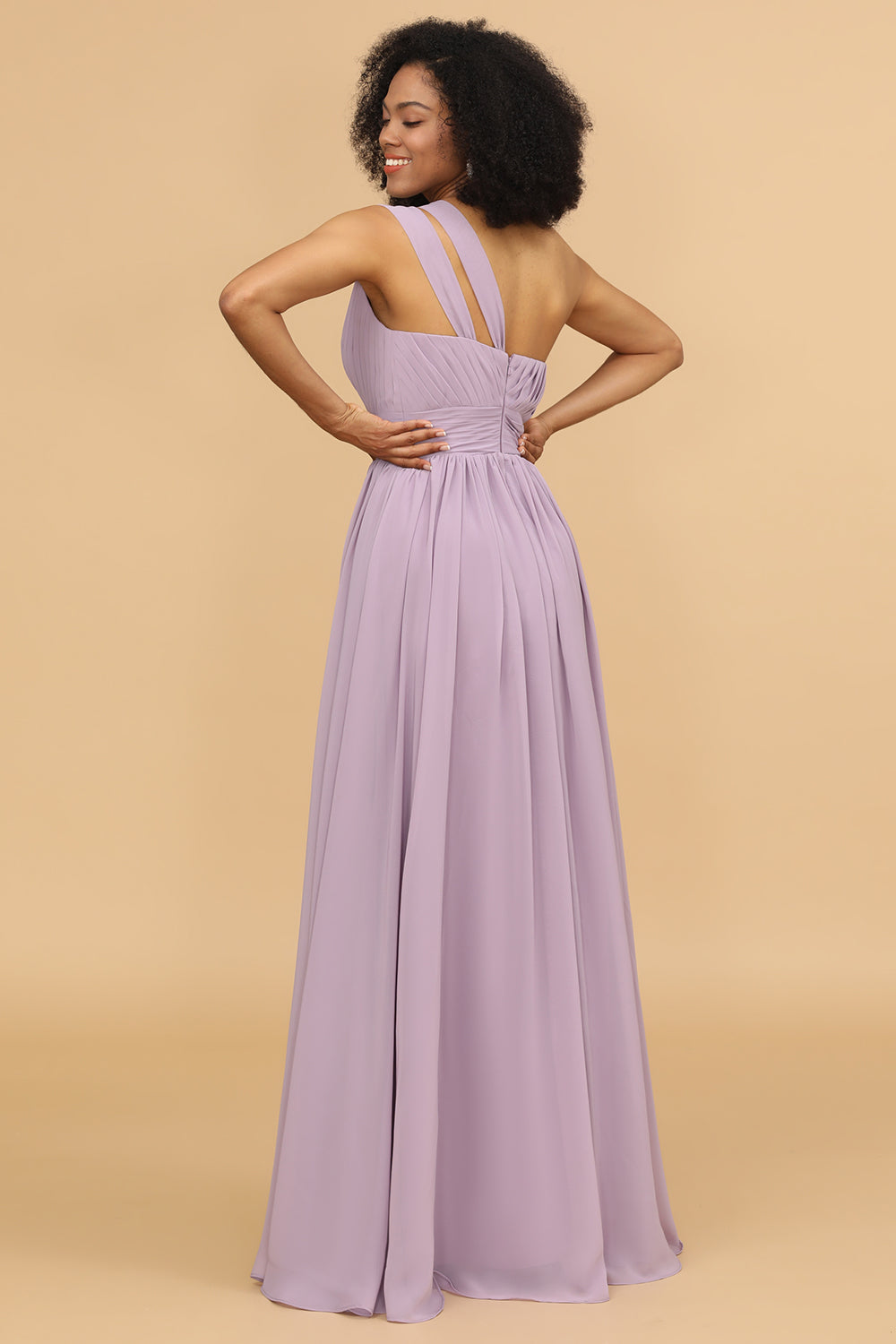 Wedtrend Women Bridesmaids A Line One Shoulder Long Chiffon Wedding Party Formal Bridesmaid Dress with Ruffles, Dusty Rose Wedtrend Women Bridesmaids A Line One Shoulder Long Chiffon Wedding Party Formal Bridesmaid Dress with Ruffles, Dusty Rose