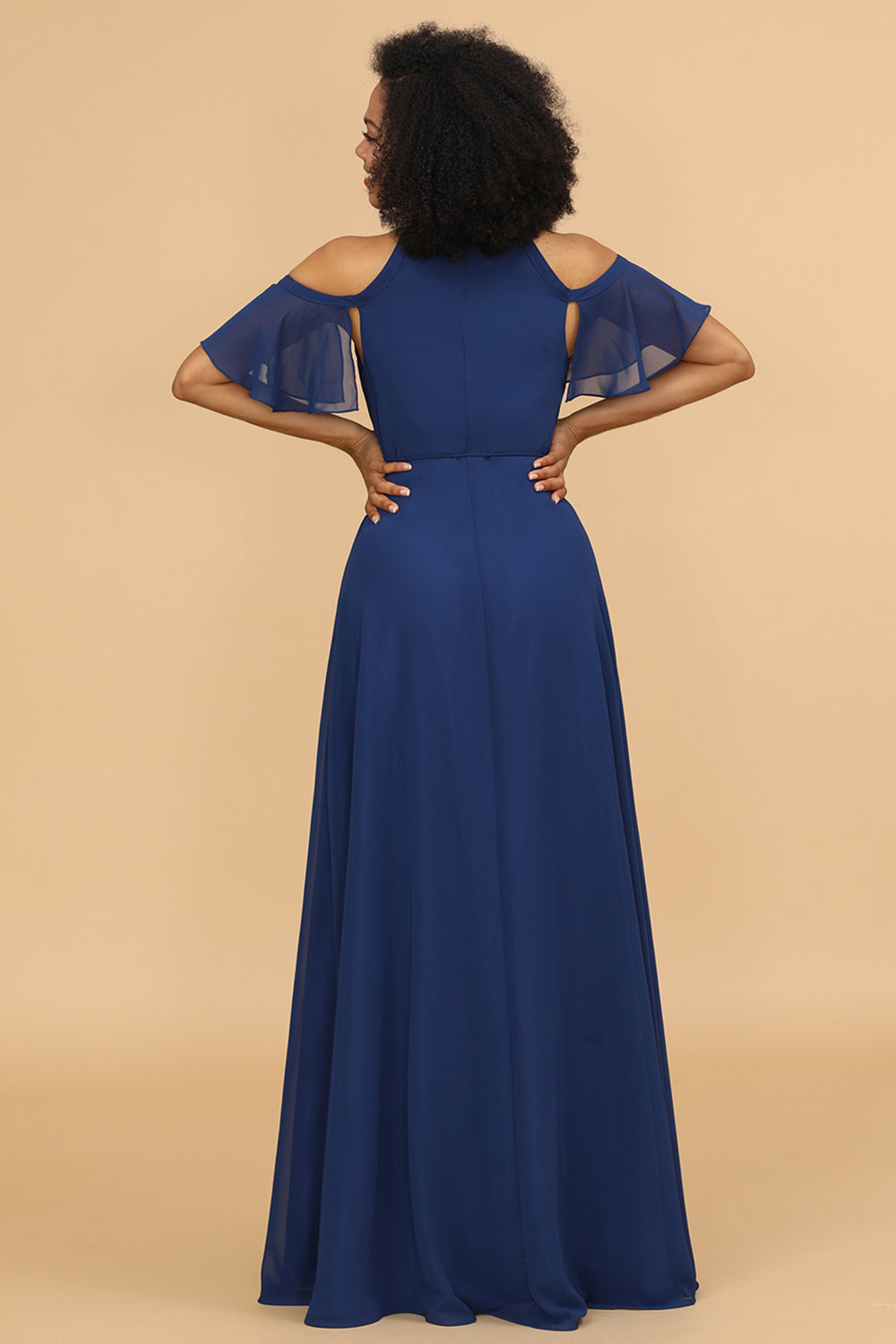 Wedtrend Women Bridesmaid Dress A Line Halter Cold Shoulder Chiffon Wedding Party Formal Dress with Slit WEDTREND Wedtrend Women Bridesmaid Dress A Line Halter Cold Shoulder Chiffon Wedding Party Formal Dress with Slit WEDTREND