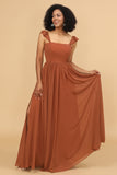 A-Line Floor Length Chiffon Bridesmaid Dress With Ruffles