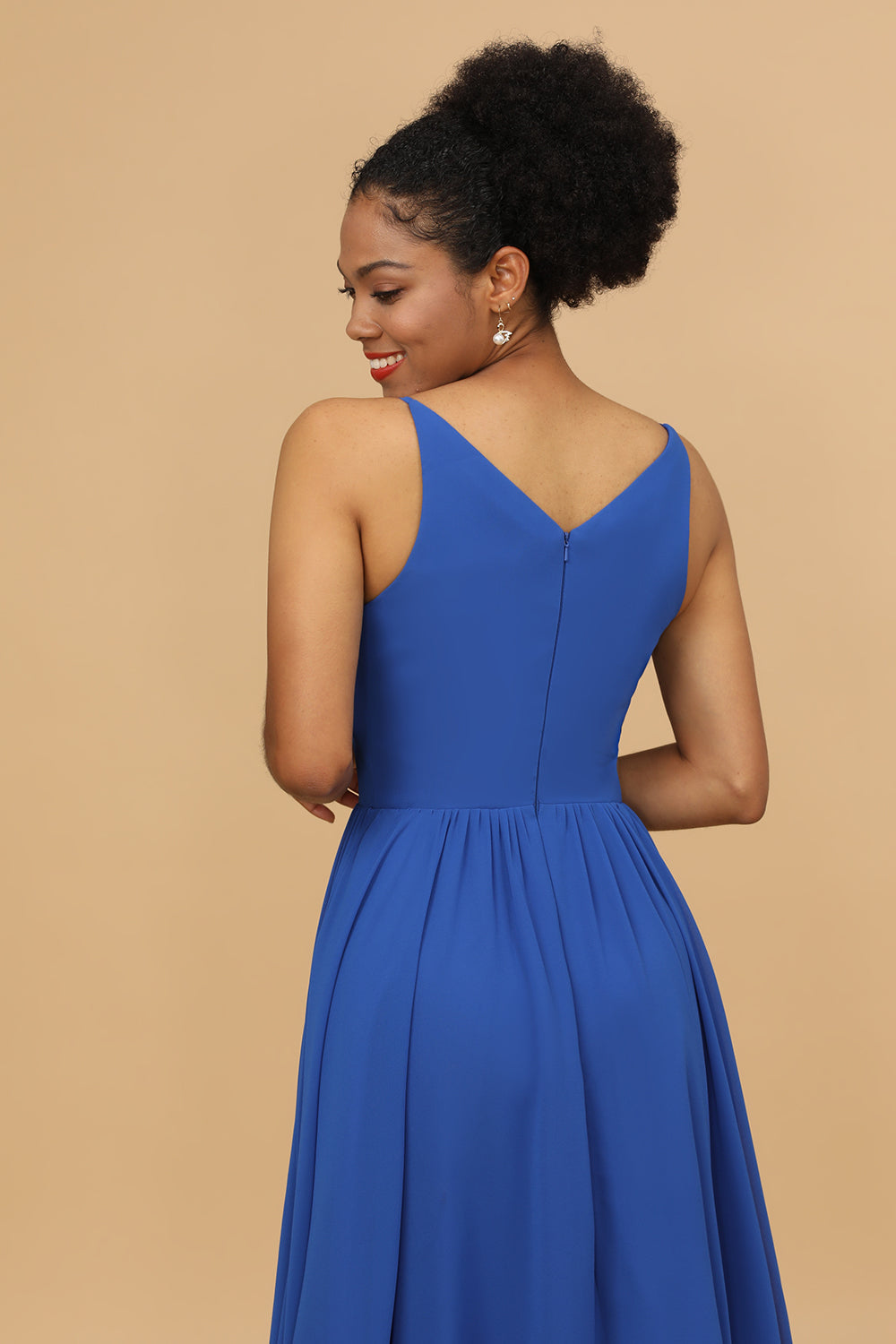 Wedtrend Women Bridesmaid Dress Royal Blue V-Neck Chiffon Wedding Guest Dress WEDTREND Wedtrend Women Bridesmaid Dress Royal Blue V-Neck Chiffon Wedding Guest Dress WEDTREND
