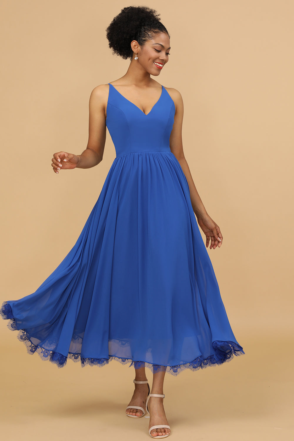Wedtrend Women Bridesmaid Dress Royal Blue V-Neck Chiffon Wedding Guest Dress WEDTREND Wedtrend Women Bridesmaid Dress Royal Blue V-Neck Chiffon Wedding Guest Dress WEDTREND