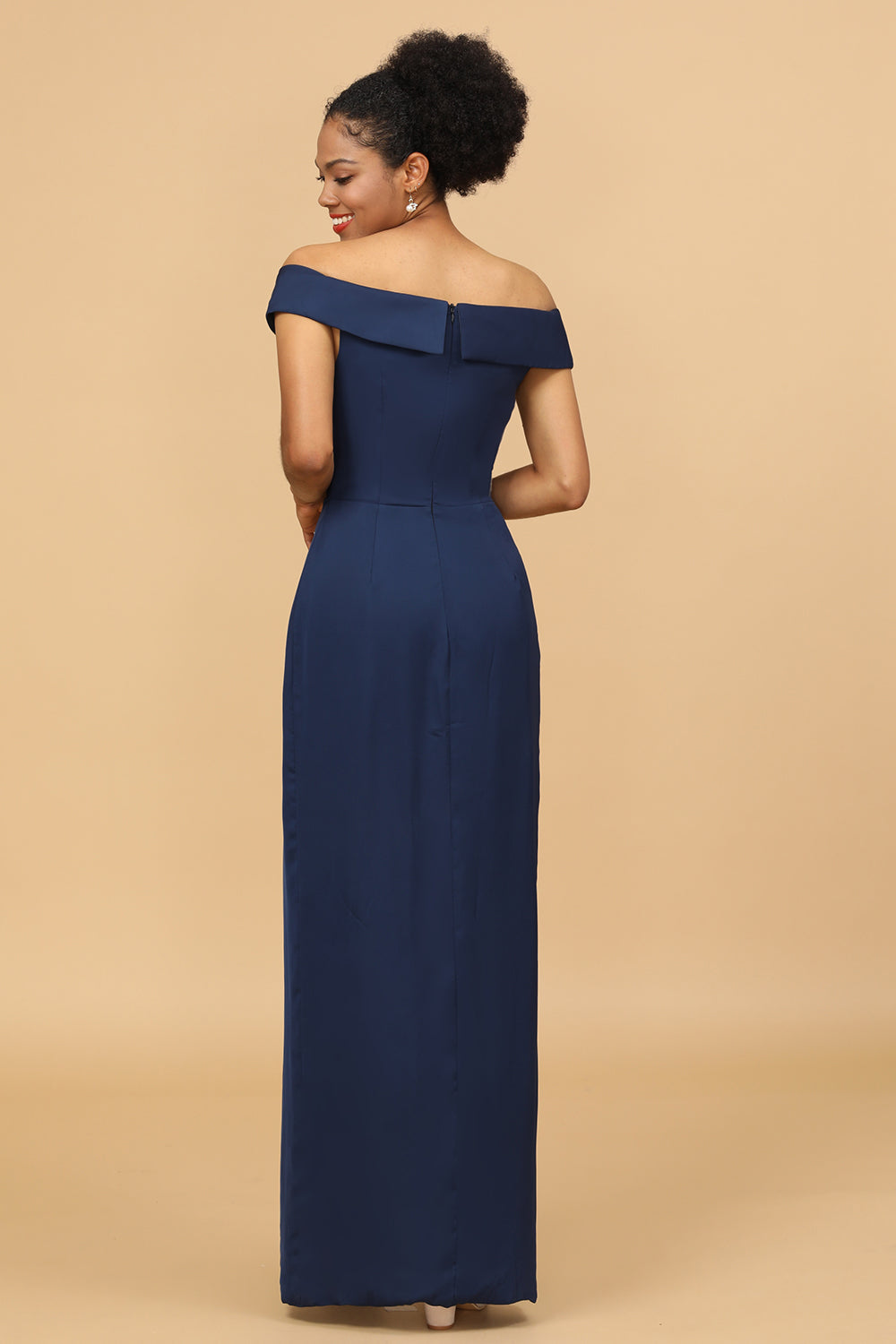 Wedtrend Women Bridesmaid Dress Navy Off The Shoulder Sheath Floor Length Long Wedding Guest Dress WEDTREND Wedtrend Women Bridesmaid Dress Navy Off The Shoulder Sheath Floor Length Long Wedding Guest Dress WEDTREND