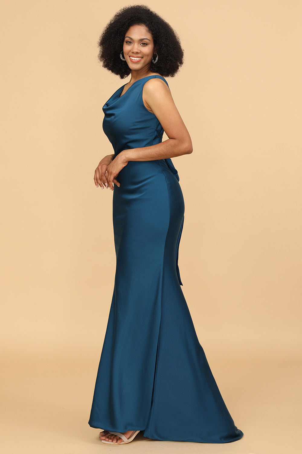 Wedtrend Women Bridesmaid Dress Ink Blue Satin Mermaid Wedding Guest Dress WEDTREND Wedtrend Women Bridesmaid Dress Ink Blue Satin Mermaid Wedding Guest Dress WEDTREND