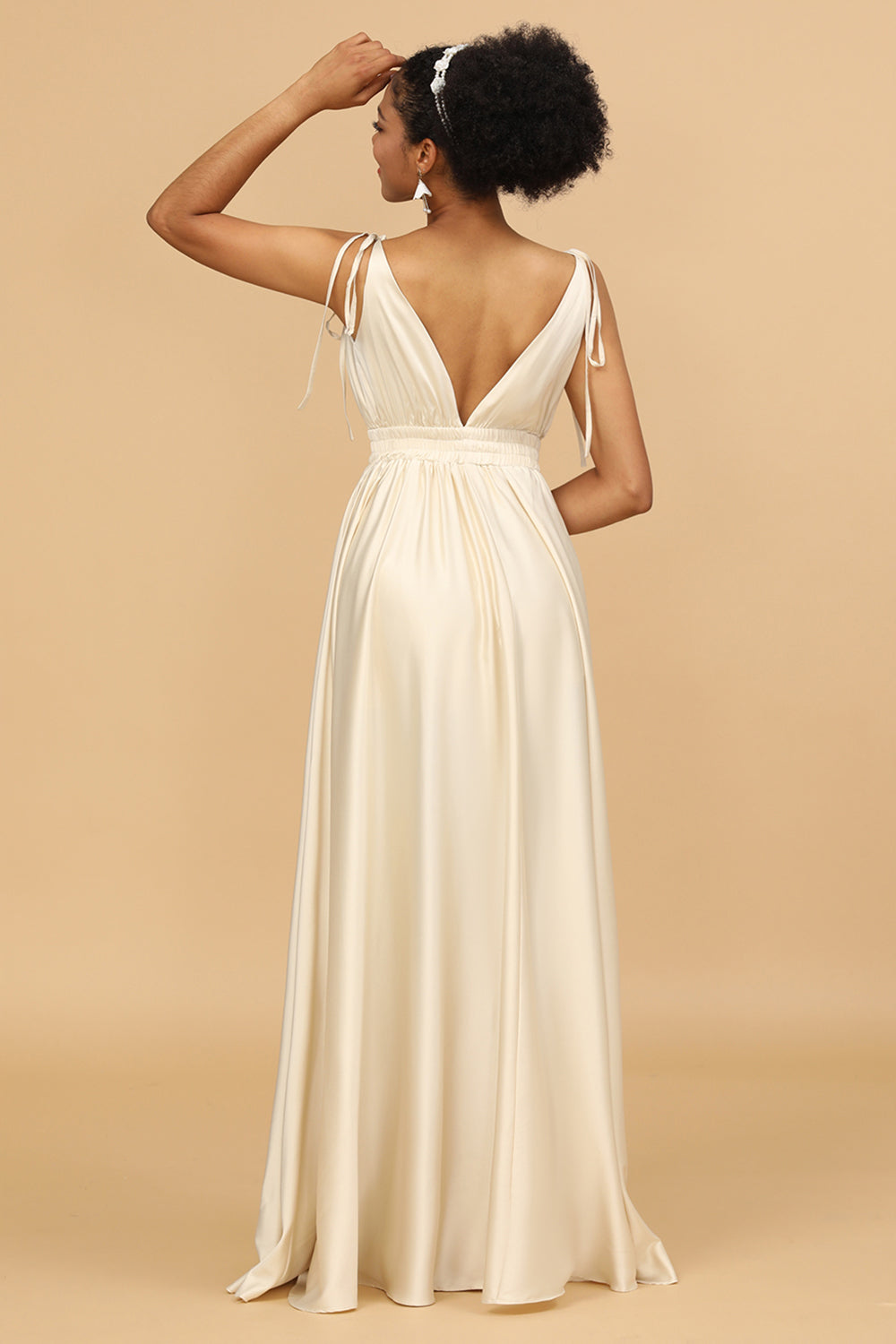 Wedtrend Women Bridesmaid Dress A Line Deep V-Neck Backless Floor Length Long Wedding Party Formal Evening Dress WEDTREND Wedtrend Women Bridesmaid Dress A Line Deep V-Neck Backless Floor Length Long Wedding Party Formal Evening Dress WEDTREND