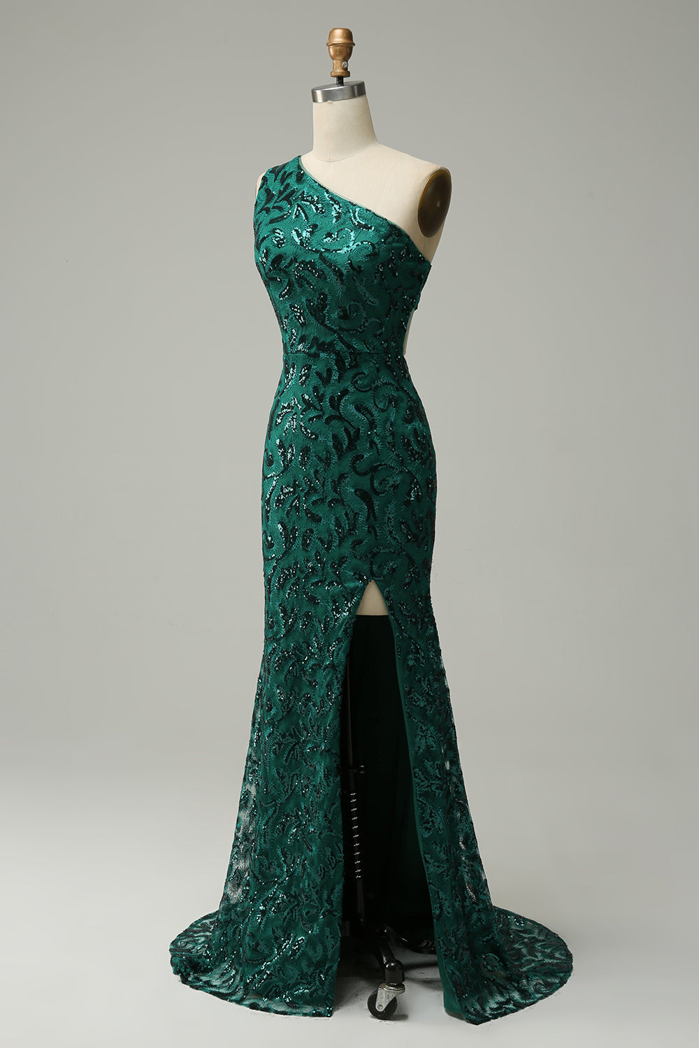Wedtrend Women Dark Green Prom Dress Sequins Long Mermaid One Shoulder Formal Dress with Split Front WEDTREND Wedtrend Women Dark Green Prom Dress Sequins Long Mermaid One Shoulder Formal Dress with Split Front WEDTREND