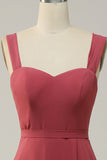 Desert Rose Sweetheart Sleeveless Long Bridesmaid Dress With Slit