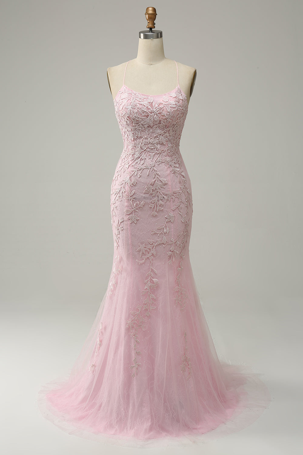 Wedtrend Women Light Pink Long Prom Dress Mermaid Spaghetti Straps Formal Dress with Appliques WEDTREND Wedtrend Women Light Pink Long Prom Dress Mermaid Spaghetti Straps Formal Dress with Appliques WEDTREND