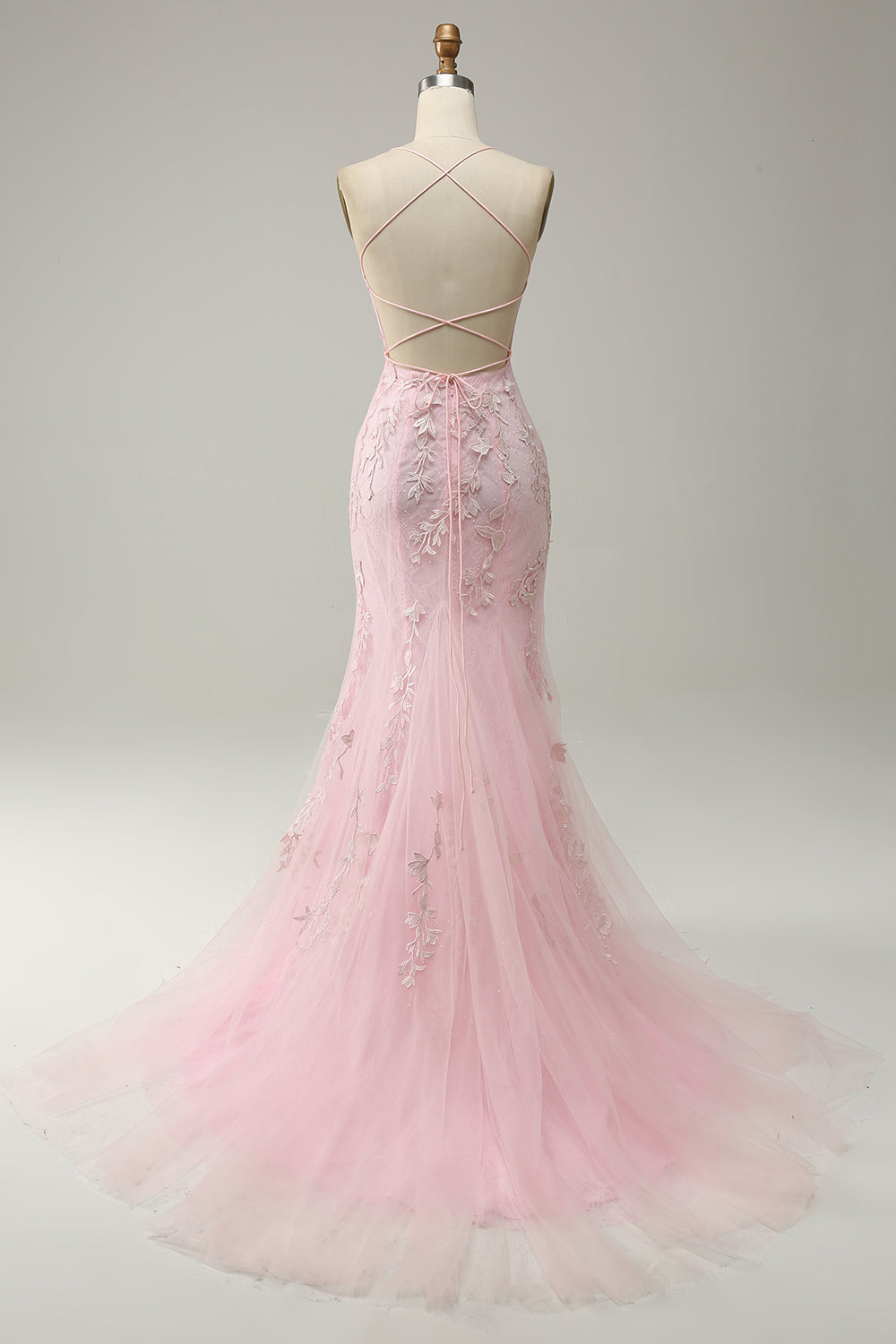 Wedtrend Women Light Pink Long Prom Dress Mermaid Spaghetti Straps Formal Dress with Appliques WEDTREND Wedtrend Women Light Pink Long Prom Dress Mermaid Spaghetti Straps Formal Dress with Appliques WEDTREND