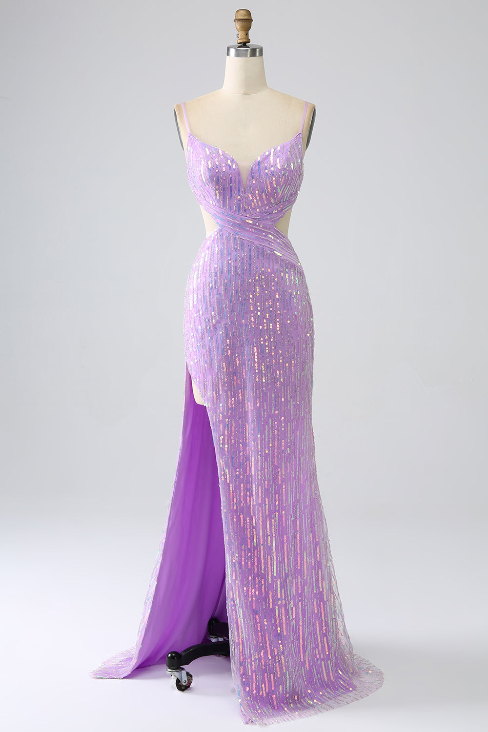 Wedtrend Women Sparkly Sequins Prom Dress with Slit Mermaid Spaghetti Straps Evening Dress with Beading WEDTREND Wedtrend Women Sparkly Sequins Prom Dress with Slit Mermaid Spaghetti Straps Evening Dress with Beading WEDTREND