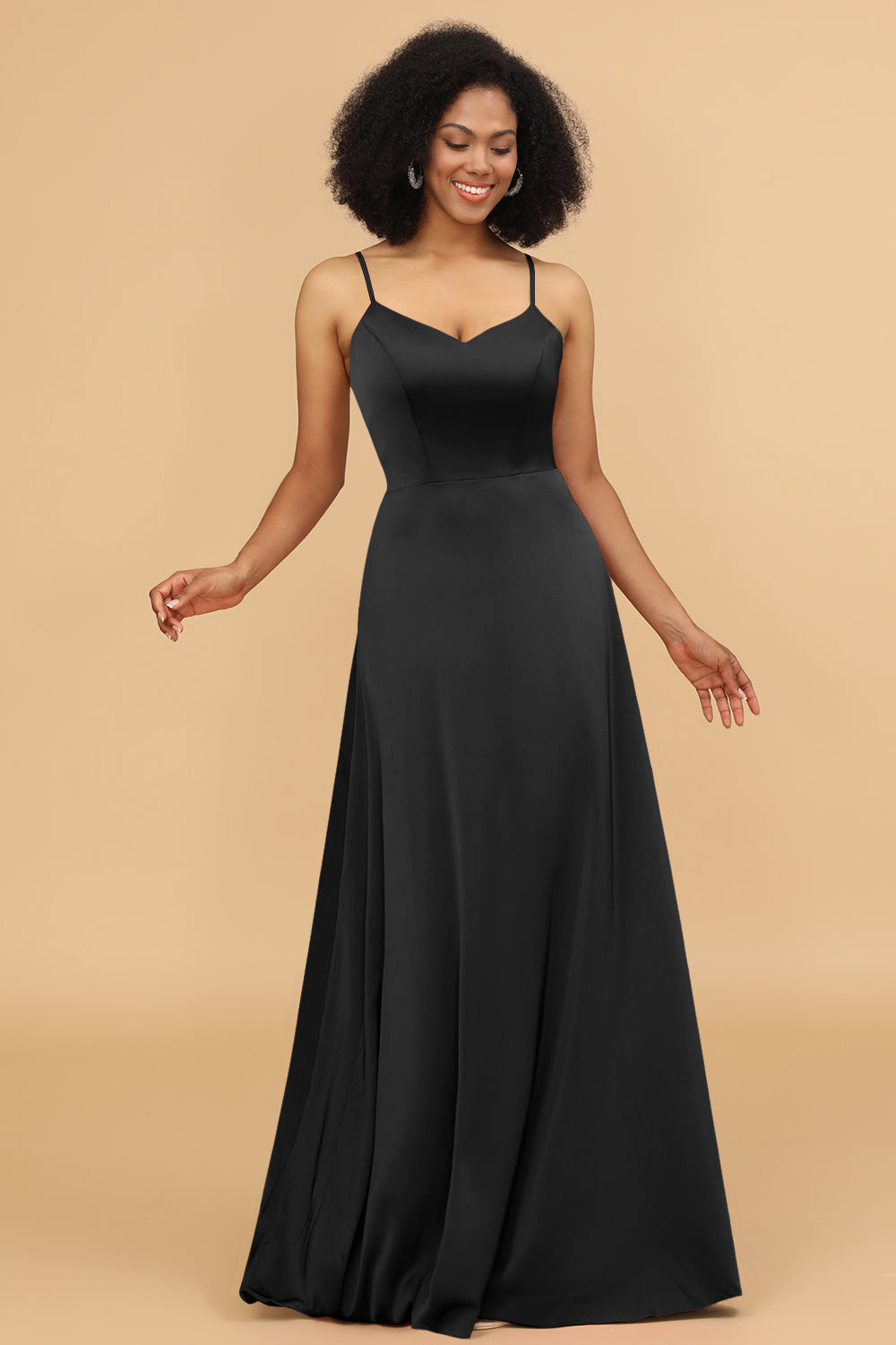 Wedtrend Women Long Bridesmaid Dress A Line Spaghetti Straps Floor Length Satin Formal Evening Dress WEDTREND Wedtrend Women Long Bridesmaid Dress A Line Spaghetti Straps Floor Length Satin Formal Evening Dress WEDTREND