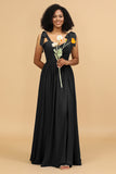 Sweetheart Sleeveless Long Chiffon Bridesmaid Dress with Slit