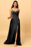 A Line Sweetheart Long Chiffon Bridesmaid Dress With Ruffle